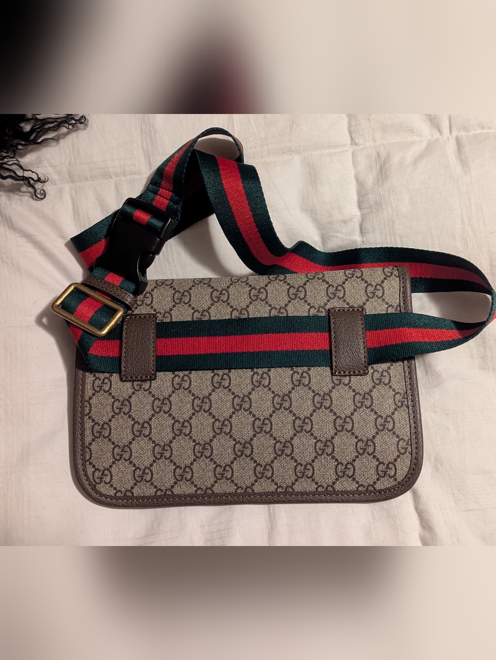GG Supreme Monogram Belt Bag with Signature Web Strap - Picture 7 of 13